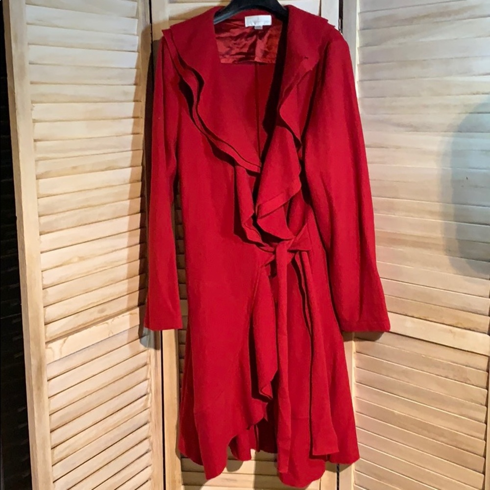 Red sweater coat